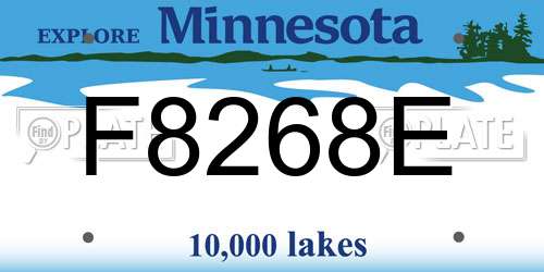 F8268E Minnesota License Plate