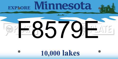F8579E Minnesota License Plate