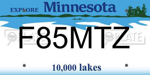 F85MTZ Minnesota License Plate