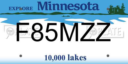 F85MZZ Minnesota License Plate