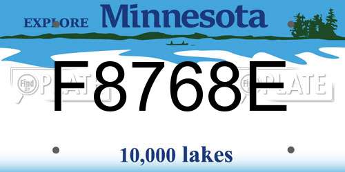 F8768E Minnesota License Plate