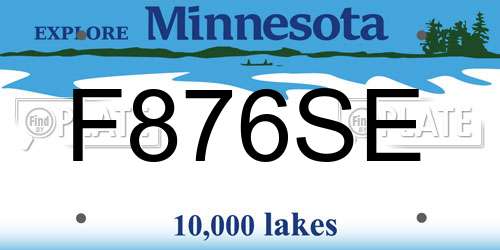 F876SE Minnesota License Plate