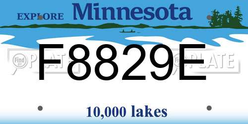 F8829E Minnesota License Plate