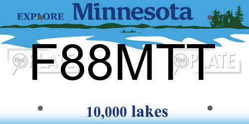 F88MTT Minnesota License Plate