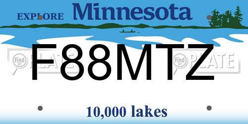 F88MTZ Minnesota License Plate