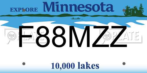 F88MZZ Minnesota License Plate