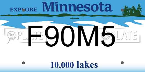 F90M5 Minnesota License Plate