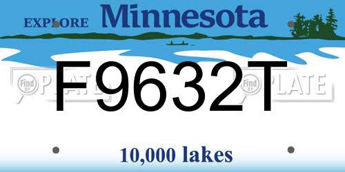F9632T Minnesota License Plate
