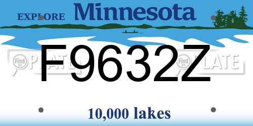 F9632Z Minnesota License Plate