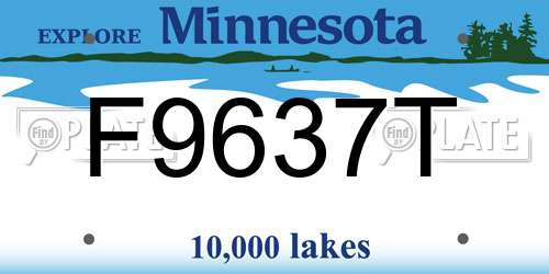 F9637T Minnesota License Plate