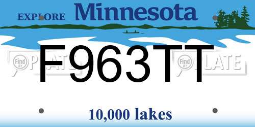 F963TT Minnesota License Plate