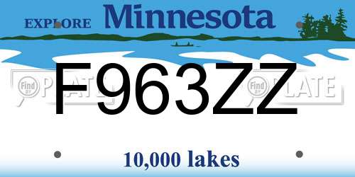 F963ZZ Minnesota License Plate