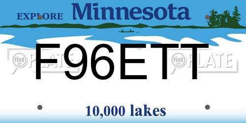 F96ETT Minnesota License Plate
