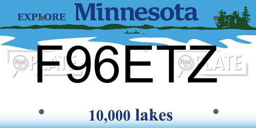 F96ETZ Minnesota License Plate