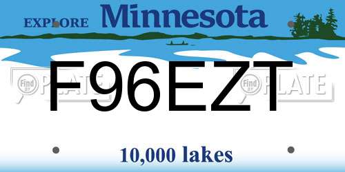 F96EZT Minnesota License Plate