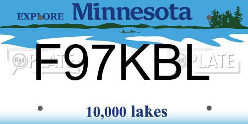 F97KBL Minnesota License Plate