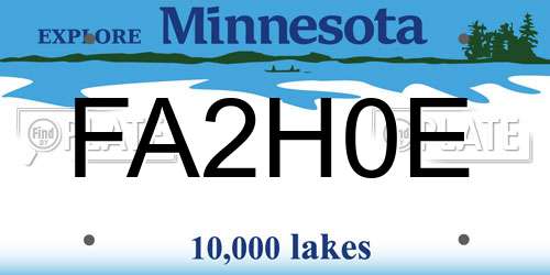 FA2H0E Minnesota License Plate