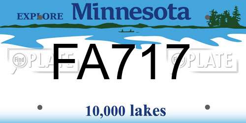 FA717 Minnesota License Plate
