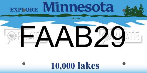 FAAB29 Minnesota License Plate