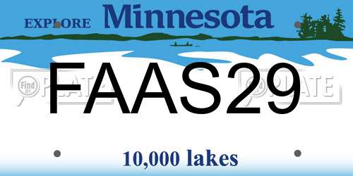 FAAS29 Minnesota License Plate