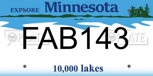 FAB143 Minnesota License Plate