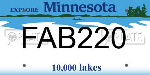 FAB220 Minnesota License Plate