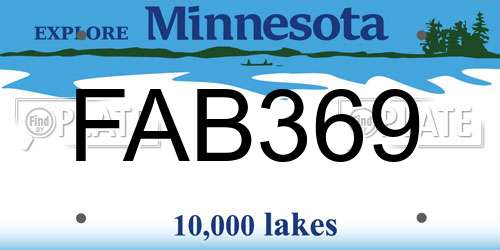 FAB369 Minnesota License Plate