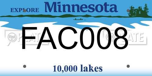 FAC008 Minnesota License Plate