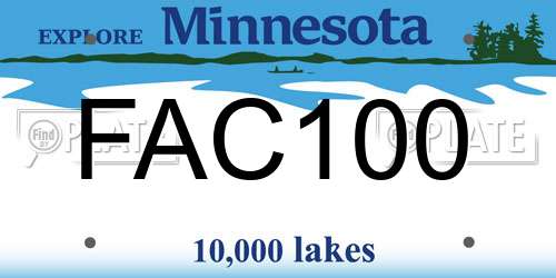 FAC100 Minnesota License Plate