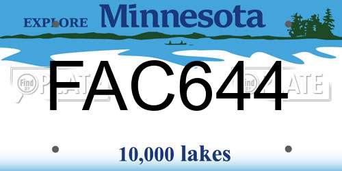 FAC644 Minnesota License Plate