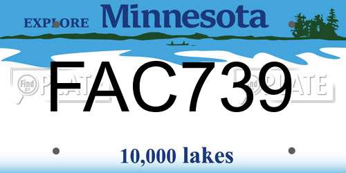 FAC739 Minnesota License Plate