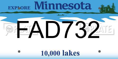 FAD732 Minnesota License Plate