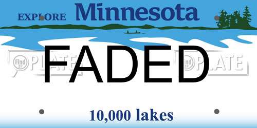 FADED Minnesota License Plate