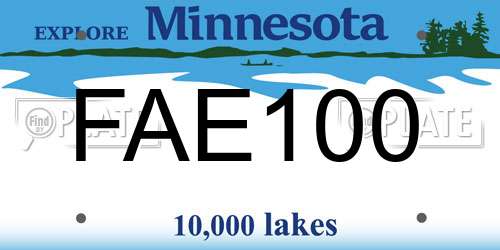 FAE100 Minnesota License Plate