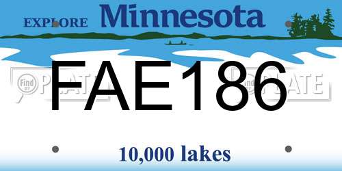 FAE186 Minnesota License Plate