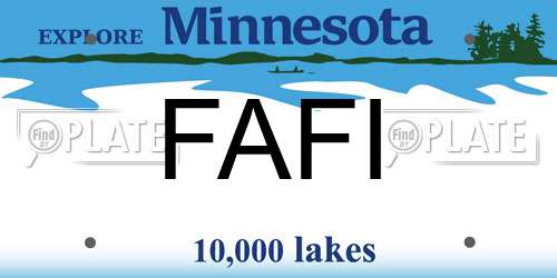 FAFI Minnesota License Plate