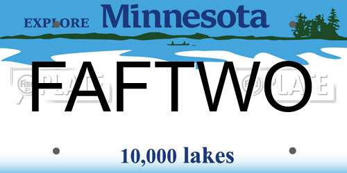 FAFTWO Minnesota License Plate