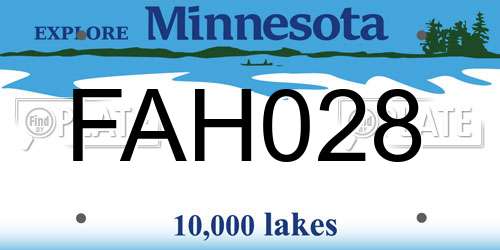 FAH028 Minnesota License Plate