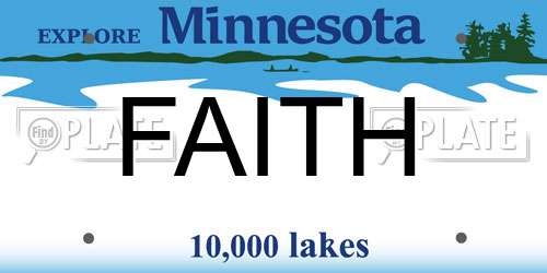 FAITH Minnesota License Plate