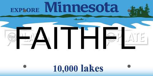 FAITHFL Minnesota License Plate