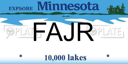 FAJR Minnesota License Plate
