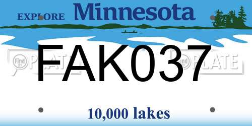 FAK037 Minnesota License Plate
