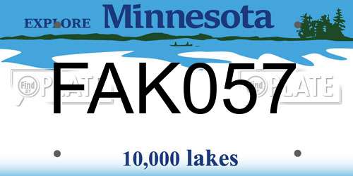 FAK057 Minnesota License Plate