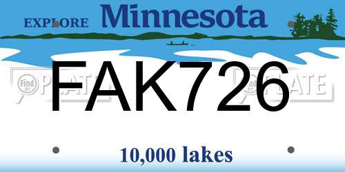 FAK726 Minnesota License Plate