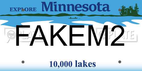 FAKEM2 Minnesota License Plate