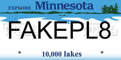 FAKEPL8 Minnesota License Plate