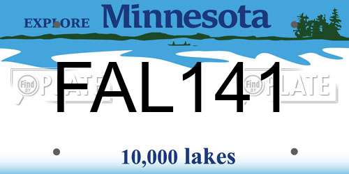 FAL141 Minnesota License Plate