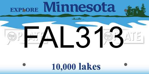 FAL313 Minnesota License Plate