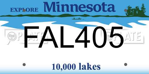 FAL405 Minnesota License Plate