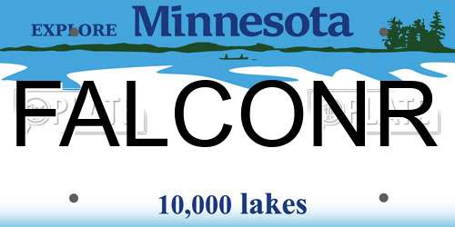 FALCONR Minnesota License Plate